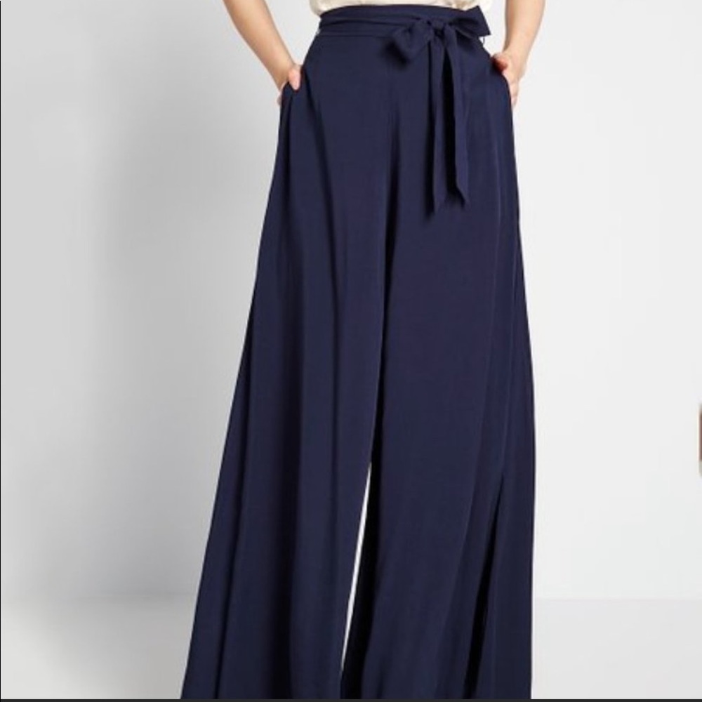 ModCloth Collectif Palazzo Pants Navy XS (missing belt!)
